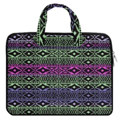 Dark Classic Native Tribal Ethnic Print Carrying Handbag 16  Double Pocket Laptop Bag  by CoolDesigns