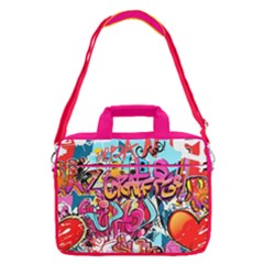 Hot Pink Graffiti Pop Art Designs 13  Shoulder Laptop Bag  by CoolDesigns