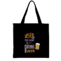 Black Life is Too Short Pattern Zipper Grocery Tote Bag View1