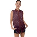 Brown Polka Dots Print Sleeveless Chiffon Button Shirt View1