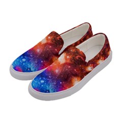 Orange Space Stars Science Planets Womens Slip Ons by CoolDesigns