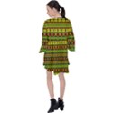 Sun African Print Yellow Green Dashiki Flare Sleeve Mini Dress View2