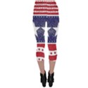 US Stars Stripes Red Capri Leggings  View2