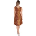 Orange Brown Leather Animal Snake Reptile Crocodile Pattern Knee Length Skater Dress With Pockets View4