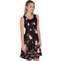 Black Dots Snowman Mistletoe Knee Length Skater Dress With Pockets View3
