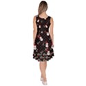 Black Dots Snowman Mistletoe Knee Length Skater Dress With Pockets View4