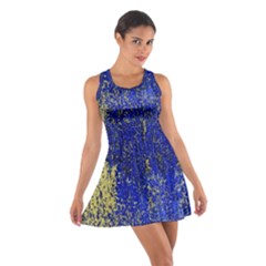 Gold Glitter Blue Shine Christmas Cotton Racerback Dress by CoolDesigns