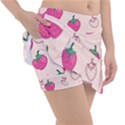 Seamless Strawberry Fruit Pattern Background Classic Tennis Skirt View3