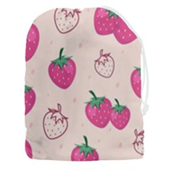 Seamless Strawberry Fruit Pattern Background Drawstring Pouch (3xl)