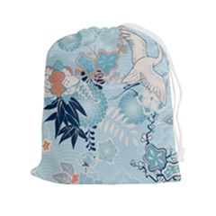 Crane Pattern Bird Animal Nature Drawstring Pouch (2xl)