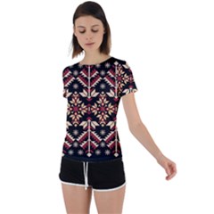 Vector Illustration Of Ukrainian Folk Seamless Pattern Ethnic Ornament Border Element Traditional Back Circle Cutout Sports T-shirt