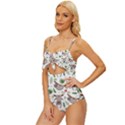 Seamless Pattern With Cute Sloths Knot Front One-Piece Swimsuit View2