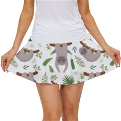 Seamless Pattern With Cute Sloths Women s Skort