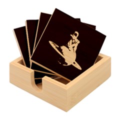 Stuck On Saturn Astronaut Planet Space Bamboo Coaster Set