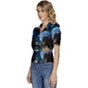 Aesthetic Psychedelic Drawings Art Acid Space Puffed Short Sleeve Button Up Jacket View2