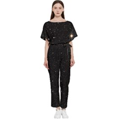 Sky Black Star Night Space Edge Super Dark Universe Batwing Lightweight Chiffon Jumpsuit
