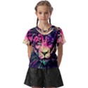 Psychedelic Lion Kids  Front Cut T-Shirt View1