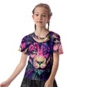 Psychedelic Lion Kids  Front Cut T-Shirt View2