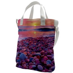 Sea Beach Water Sunset Ocean Canvas Messenger Bag