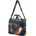 Wood Fire Camping Forest On Square Shoulder Tote Bag View1