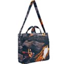 Wood Fire Camping Forest On Square Shoulder Tote Bag View2
