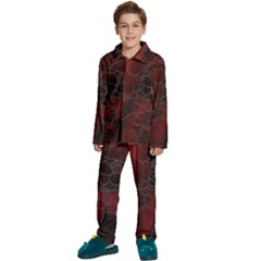 Mosaic Glass Glass Mosaic Colorful Kids  Long Sleeve Velvet Pajamas Set