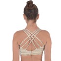 Vintage Beige Music Notes Cross String Back Sports Bra View2