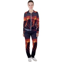 Volcanic Eruption Casual Jacket And Pants Set
