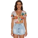 Fruit Pattern Apple Abstract Food V-Neck Crop Top View1