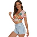 Fruit Pattern Apple Abstract Food V-Neck Crop Top View2