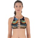 Eye Bird Feathers Vibrant Perfectly Cut Out Bikini Top View1