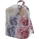 Pastel Rose Flower Blue Pink White Zip Up Backpack View1