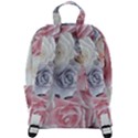 Pastel Rose Flower Blue Pink White Zip Up Backpack View3