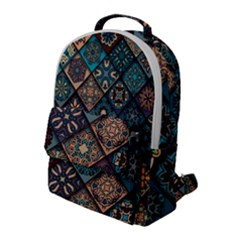 Flower Texture Background Colorful Pattern Flap Pocket Backpack (large)