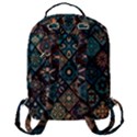 Flower Texture Background Colorful Pattern Flap Pocket Backpack (Large) View3