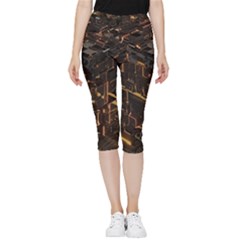 Cube Forma Glow 3d Volume Inside Out Lightweight Velour Capri Leggings 