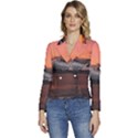 Surreal Mountain Landscape Lake Women s Long Sleeve Revers Collar Cropped Jacket View1