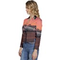 Surreal Mountain Landscape Lake Women s Long Sleeve Revers Collar Cropped Jacket View2