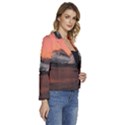Surreal Mountain Landscape Lake Women s Long Sleeve Revers Collar Cropped Jacket View3