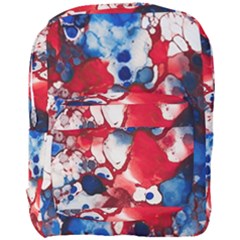 Red White And Blue Alcohol Ink France Patriotic Flag Colors Alcohol Ink  Full Print Backpack by PodArtist