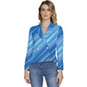 Ambience in Blue Women s Long Sleeve Revers Collar Cropped Jacket View1