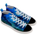 Bright Full Moon Painting Landscapes Scenery Nature Men s Mid-Top Canvas Sneakers View3
