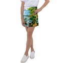 Paradise Forest Painting Bird Deer Waterfalls Kids  Tennis Skirt View1