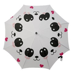 Cute Panda Love Animal Hook Handle Umbrellas (medium) by Ndabl3x