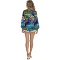Peacocks In Garden Women s Long Sleeve Button Up Shirt View4