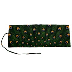 Peacock Feathers Tail Green Beautiful Bird Roll Up Canvas Pencil Holder (s) by Ndabl3x