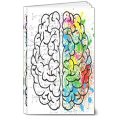 Brain Mind Psychology Idea Drawing Short Overalls 8  X 10  Softcover Notebook by Azkajaya