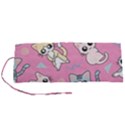Cute Animal Little Cat Seamless Pattern Roll Up Canvas Pencil Holder (S) View1
