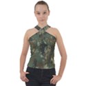 Camouflage Splatters Background Cross Neck Velour Top View1