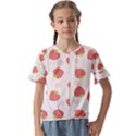 Strawberries Pattern Design Kids  Cuff Sleeve Scrunch Bottom T-Shirt View1